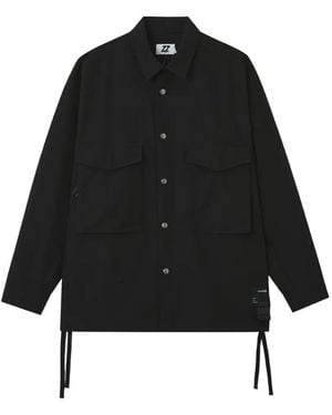 Izzue Tie-Details Patch-Pocket Jacket - Black