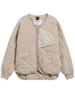 Barbour Quilted Zip-Up Jacket - Natural