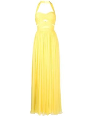 Zuhair Murad カットアウト ドレープドレス - イエロー