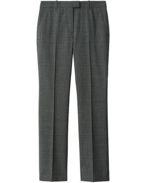 Burberry Check Wool Tailored Trousers - Grey