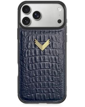 Velante Alligator-Effect Leather Phone Case - Blue