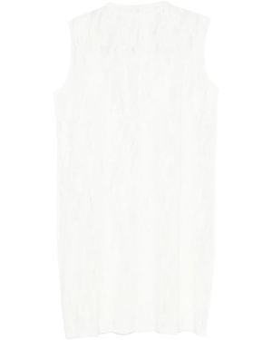 Pleats Please Issey Miyake Sleeveless Midi Dress - White