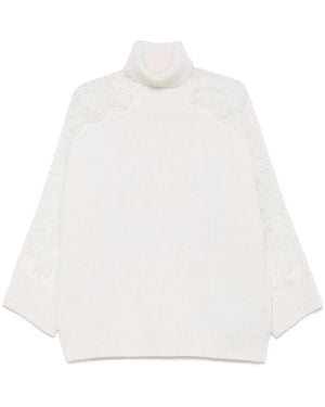 Elie Saab レースディテール セーター - ホワイト
