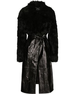 Dolce & Gabbana Leather Coat - Black
