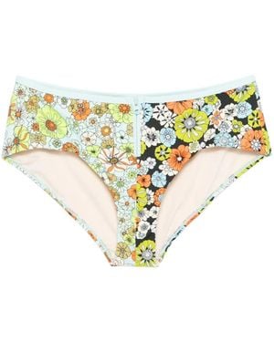 ALÉMAIS Bas De Bikini Zippé À Fleurs - White