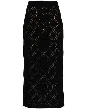 Twinset Pointelle-Knit Skirt - Black