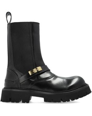 Moschino Strap-Detail Chelsea Boots - Black