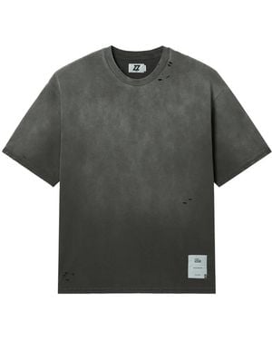 Izzue Distressed Crew-Neck T-Shirt - Grey