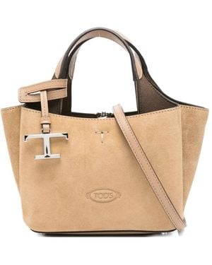Tod's ロゴチャーム ハンドバッグ - ナチュラル