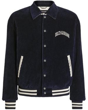 Dolce & Gabbana Corduroy Varsity Jacket - Black
