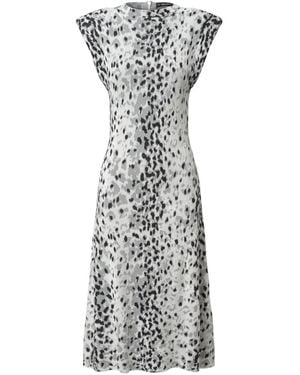 Karl Lagerfeld Leopard-Print Midi Dress - Grey