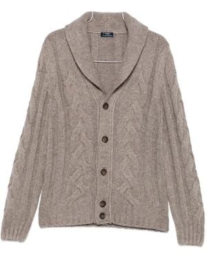 Barba Napoli Cable-knit Cardigan - グレー