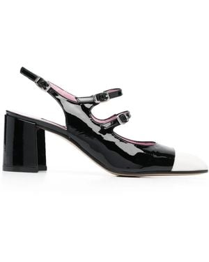 CAREL PARIS Papaya Patent Leather Ballet Flats - Black