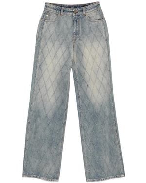 Balmain Buttoned Straight-Leg Jeans - Grey