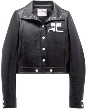 Courreges Courreves Iconische Vinyljacke - Schwarz