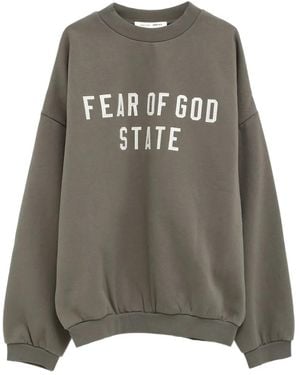 Fear Of God Felpa Con Ricamo - Grigio