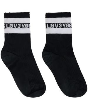 RED Valentino Calcetines A Rayas - Negro