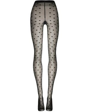 Wolford Daisy Patterned Tights - Grey