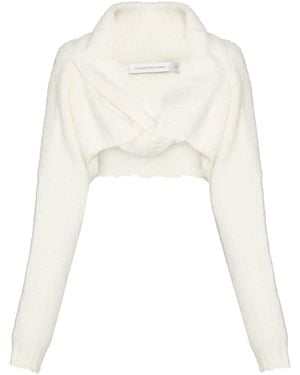Christopher Esber Bouclé-Pullover Mit Bolero - Weiß