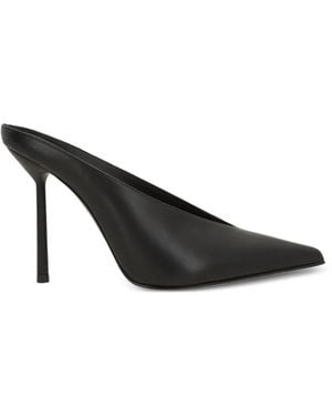 Le Silla Clivage Point-Toe Heeled Mules - Black