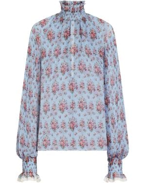 Dolce & Gabbana Floral-Print Blouse - Blue