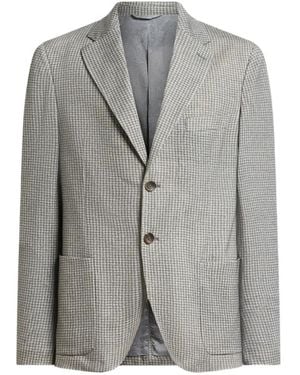 Etro Houndstooth-Motif Blazer - Gray