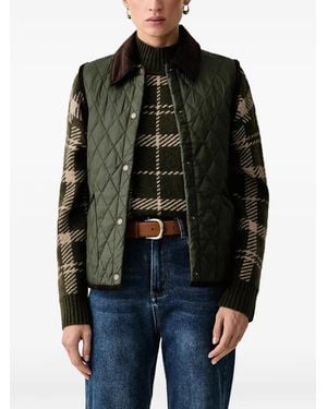 Barbour Darwen Diamond-Quilted Corduroy-Collar Gilet - Black