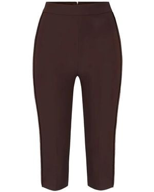 Elisabetta Franchi Satin Insert Capri Trousers - Red