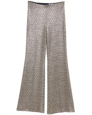 Siyu Tallis Patterned Flared Pants - Gray
