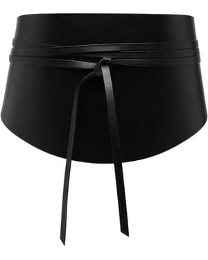 DEHANCHE Undone Leather Corset Belt - Black