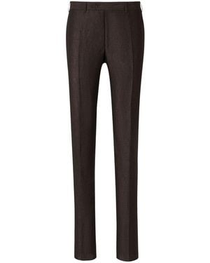 Canali Straight-Leg Linen Trousers - Grey