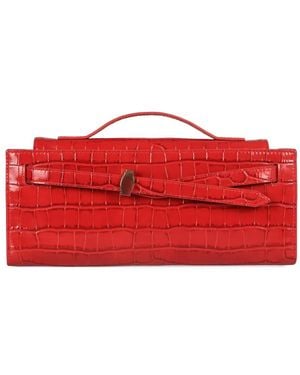 Veronica Beard Dash Clutch mit Kroko-Optik - Rot