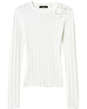 Twinset Floral-Appliqué Jumper - White
