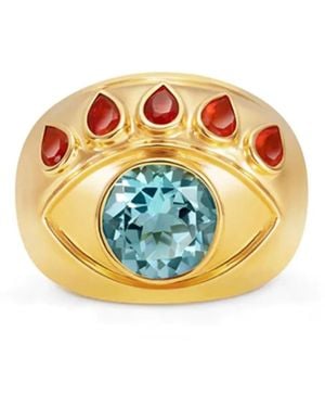 Nevernot 18Kt Ready To See You Gelbgoldring Mit Topas Und Opal - Mettallic