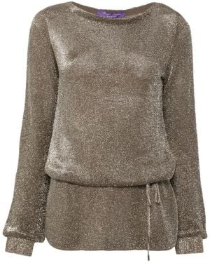 Ralph Lauren Bluse Im Metallic-Look Mit Kordelzug - Braun