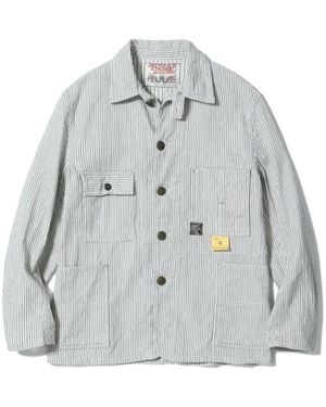 Sugar Cane Jeans Surchemise Boutonnée Fiction Romance À Rayures En Coton - Grey