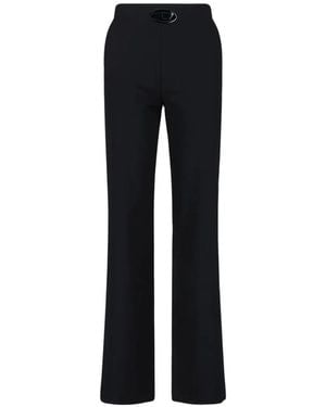 DIESEL Logo-Detail Straight Pants - Black