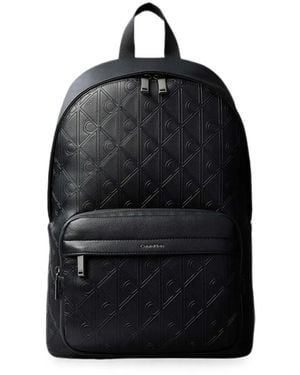 Calvin Klein Monogram-Embossed Backpack - Black