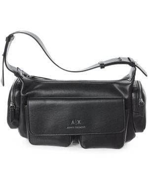 ARMANI EXCHANGE Multi-Pocket Shoulder Bag - Gray
