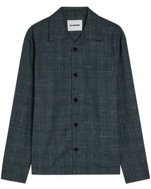 Jil Sander Checked-Pattern Shirt - Blue