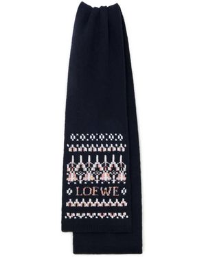Loewe Écharpe À Motif Monogrammé - Bleu