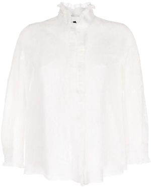 Shiatzy Chen Organza Lace-Overlay Jacket - White