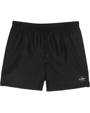Calvin Klein Logo-Print Swim Shorts - Black