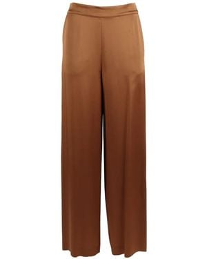 Clips Elasticated-Waistband Wide-Leg Trousers - Brown