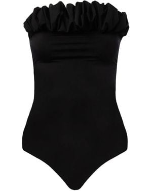 Maygel Coronel Granita Ruffled-trim Swimsuit - Black