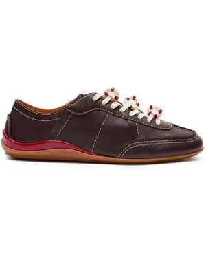 LILI CURIA Zola Leather Trainers - Brown
