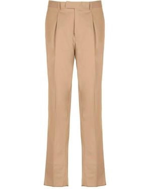 ZEGNA Pleated Welt-Pockets Trousers - Natural