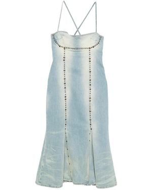 Blumarine Studded Slit Dress - Blue