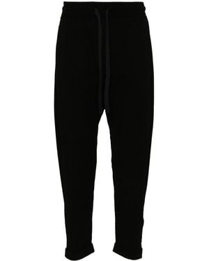 Isabel Benenato Drawstring Straight-Leg Trousers - Black