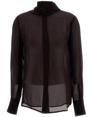 7 For All Mankind Silk Bow-Detail Blouse - Black